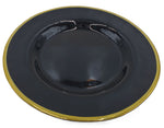 13" GLASS PLATE-BLACK/GOLD