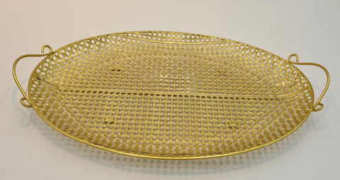 19"x12" METAL OVAL TRAY-GOLD