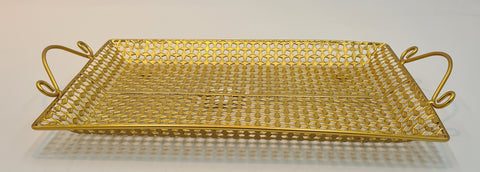 METAL RECTANGLE TRAY-GOLD