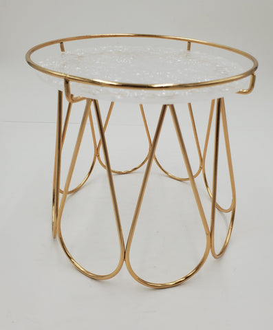 8.25"x7.5"STAND W/PLATE-GOLD-ROUND