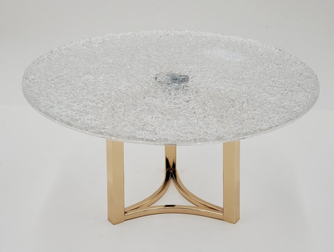 13.5"x7" ROUND STAND W/PLATE -GOLD