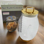 9"x3.5" PLASTIC JAR W/GOLD LID