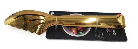 9"x2.5" S/S FOOD TONG-GOLD