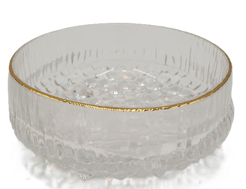 4"x1.25"GLASS BOWL W/GOLD-6PC
