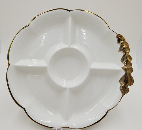 12" - 5 SECTION PLATE W/GOLD-ROUND
