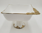 8"x7" FOOTED BOWL W/GOLD DESIGN-SQUARE