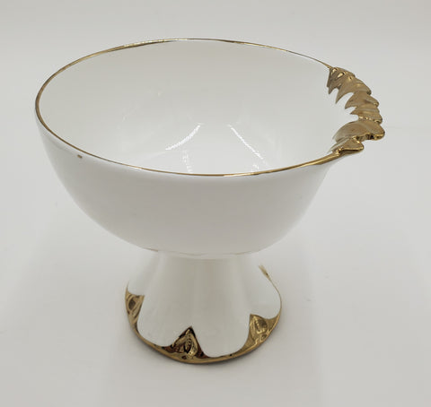 6.25"x5.5" FOOTED BOWL W/GOLD-ROUND