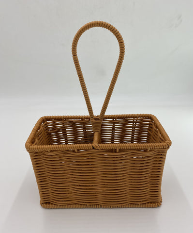 7.5"x10.5" - 2 SECTION WOOD FLATWARE CADDY