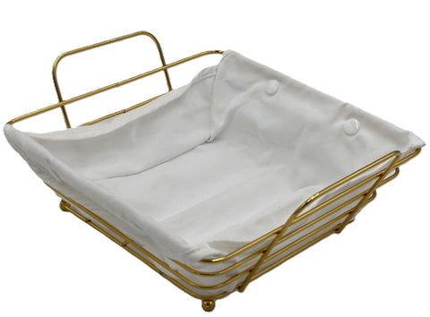 9"x4"  BREAD BASKET-GOLD-SQUARE
