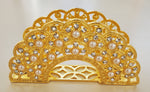 NAPKIN HOLDER W/PEARLS-GOLD