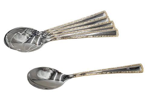 6 CP TEA SPOON -GOLD DESIGN