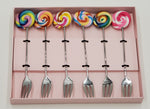 5.5"- 6PC DESSERT FORK-CANDY DESIGN