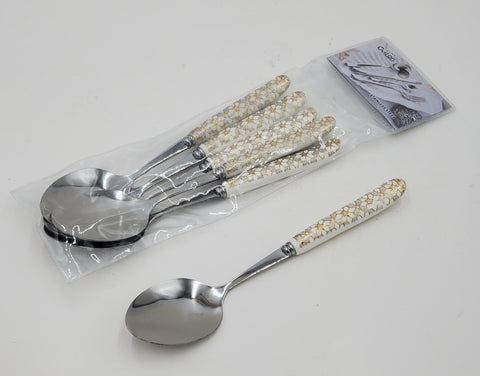 6 PC DINNER SPOON-SILVER/GOLD