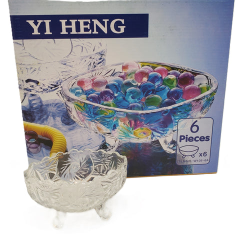 5"x3.25"x3"-6PC GLASS CANDY