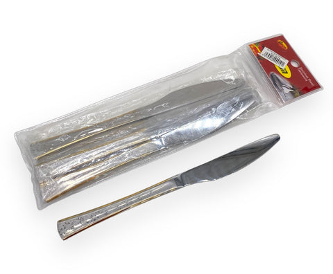 6PC DINNER KNIFE-GOLD/SILVER