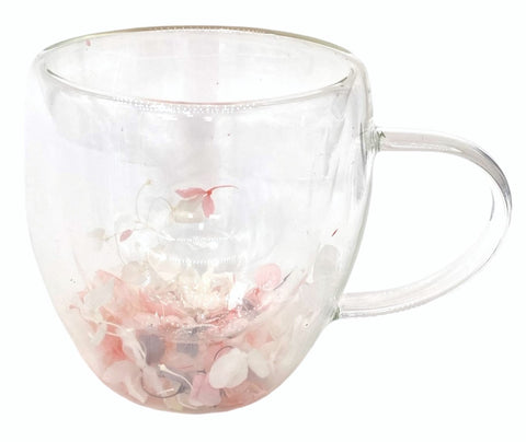 8.5OZ TEA GLASS W/FLOWER- 1PC