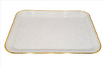 16"x11.5"PLASTIC TRAY-CLEAR/GOLD
