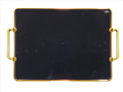 16"x12"PLASTIC TRAY-BLK/GOLD