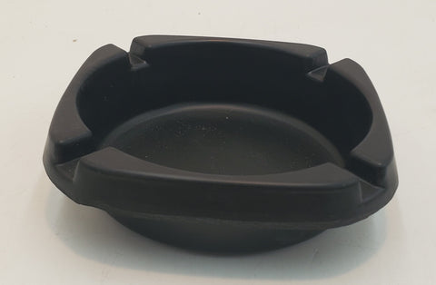 3.75" PLASTIC ASHTRAY-BLACK - SQUARE