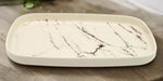 12"x8.5"MELAMINE TRAY-MARBLE-SILVER