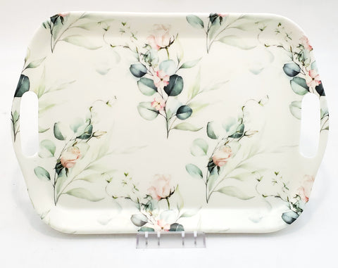 13"x9.5" MELAMINE TRAY-FLOWER