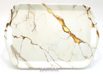 15"x10.5" MELAMINE TRAY-GOLD MARBLE