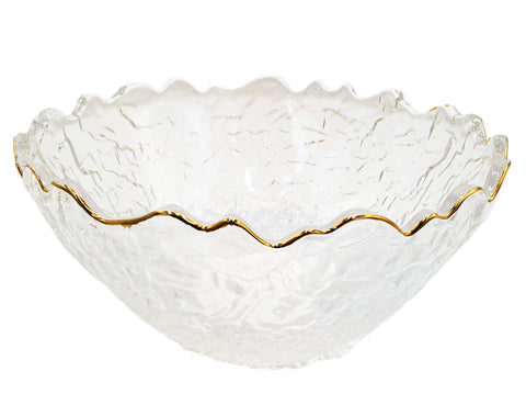 9.5"x6" BOWL W/GOLD RIM
