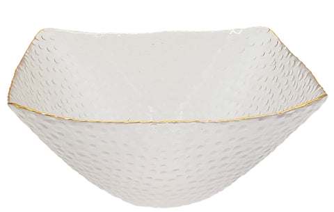 7"x4" BOWL W/GOLD RIM-SQUARE