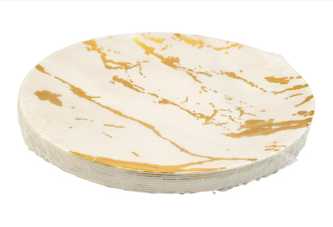 9" PLATE-GOLD MARBLE-10 CT