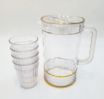 8"x4.25" PITCHER W/4 PC CUP-CLEAR