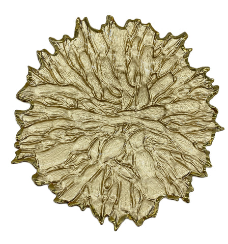 14" GLASS PLATE-GOLD