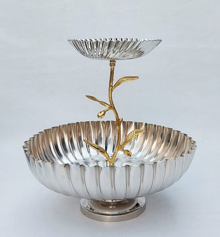4.25"x9.75"x11.5" 2 TIER S/S FOOTED BOWL