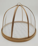 11"x12" WOODEN DISH W/FOOD COVER-ROUND