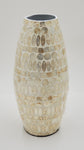 14"x4" VASE-BEIGE/GOLD