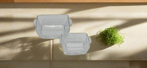 4.5" & 3.5" - 2 PC SMALL GLASS DISH-SQUARE