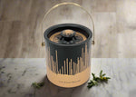 6"x6" S/S ICE BUCKET-BLK/GOLD DESIGN