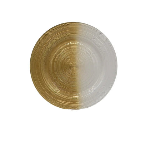 10.75" GLASS PLATE-GOLD DESIGN