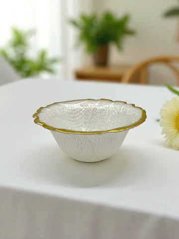 5.5"x3" GLASS BOWL-GOLD RIM
