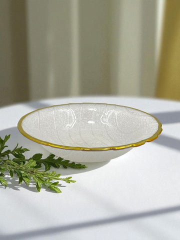 10"x4" GLASS BOWL-GOLD RIM