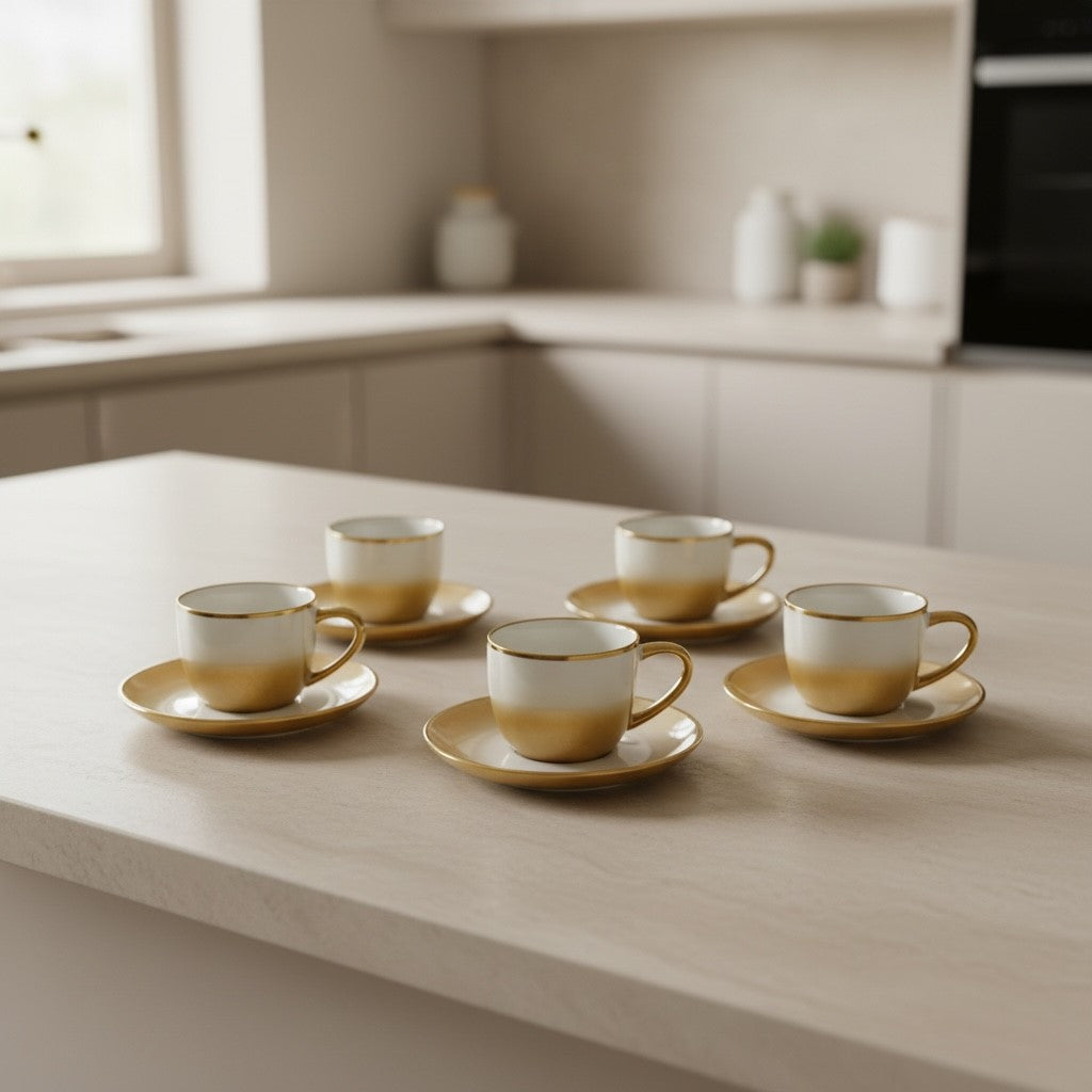 6 PC TEA SET-BROWN DESIGN – Kitchen Depot