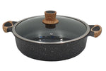 32CM GRANITE LOW POT-BLACK