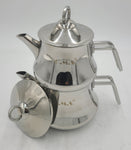 S/S DOUBLE TEA KETTLE-SILVER