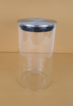 GLASS CANISTER W/SILVER LID - 50/CS