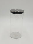 GLASS CANISTER W/SILVER LID - 50/CS
