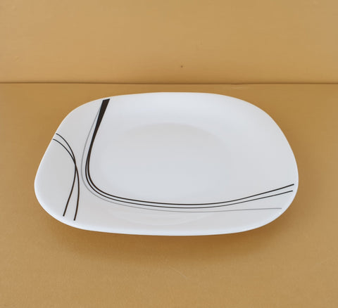 10" x 10" OPAL DINNER PLATE-BLK/GRAY - 36/CS