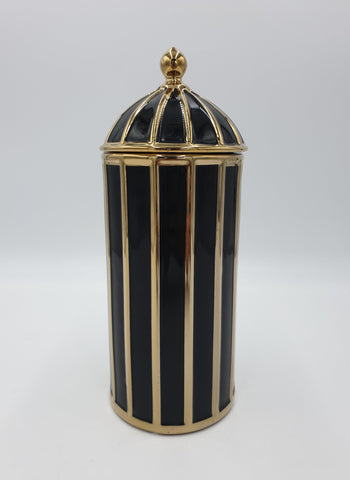 11.75"x4.25" CANISTER-GOLD/BLK - 24/CS