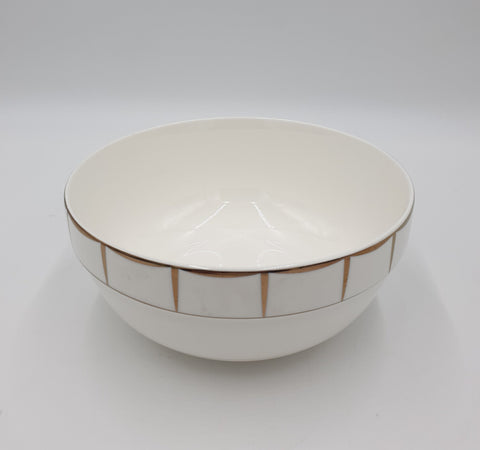 8.25"x4.5" BOWL - WHITE/GOLD - 20/CS