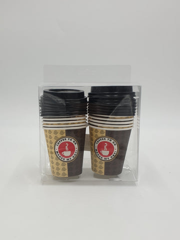 7OZ COFFEE CUPS W/LID-12 PCS - 48/CS