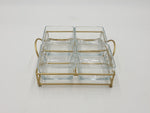 4PC GLASS BOWL W/GOLD STAND - 16/CS
