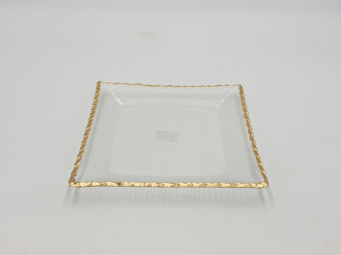 8" PLATE W/GOLD-SQUARE - 18/CS